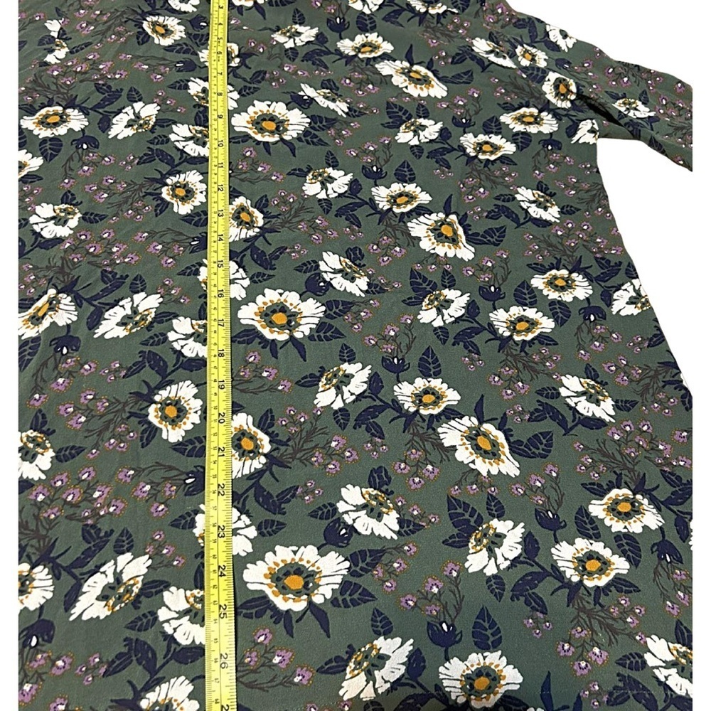 Free People Boho Floral Bell Sleeve XS Green Daisy Print Tunic Peasant Blouse - Picture 4 of 9